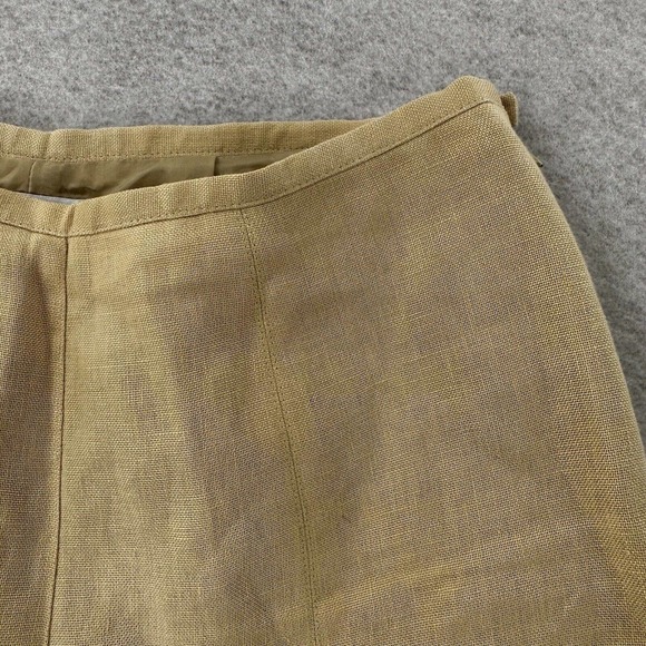 Talbots 100% Irish Linen Pants Womens 6 Tan‎ Career Flat Front Straight Trouser - Picture 5 of 13